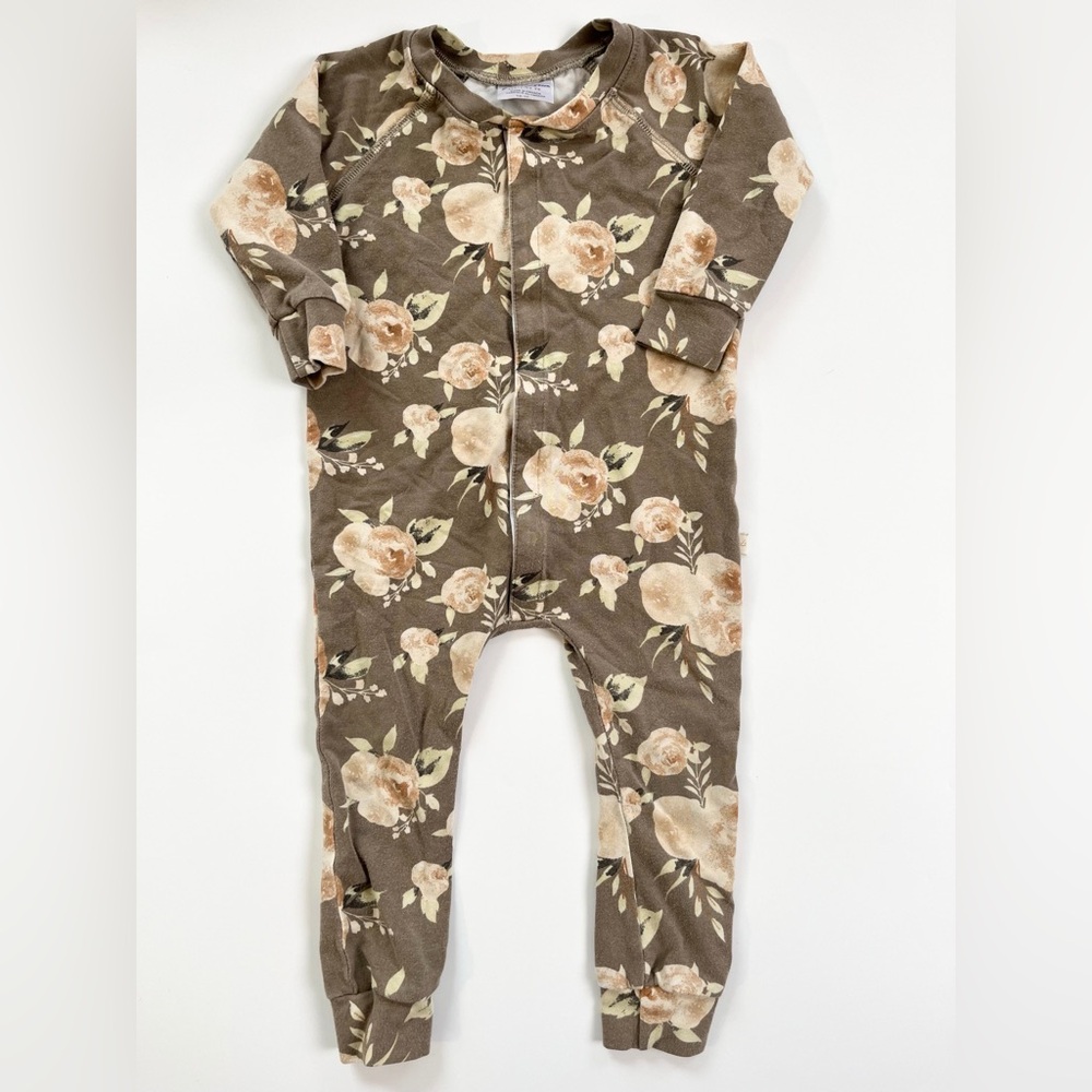 🇨🇦 Jax & Lennon Floral Bamboo Baby Romper in Earth Tones